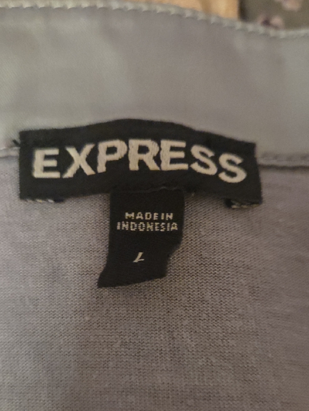 Express Gray Ruffle V-Neck Blouse - Picture 2 of 3